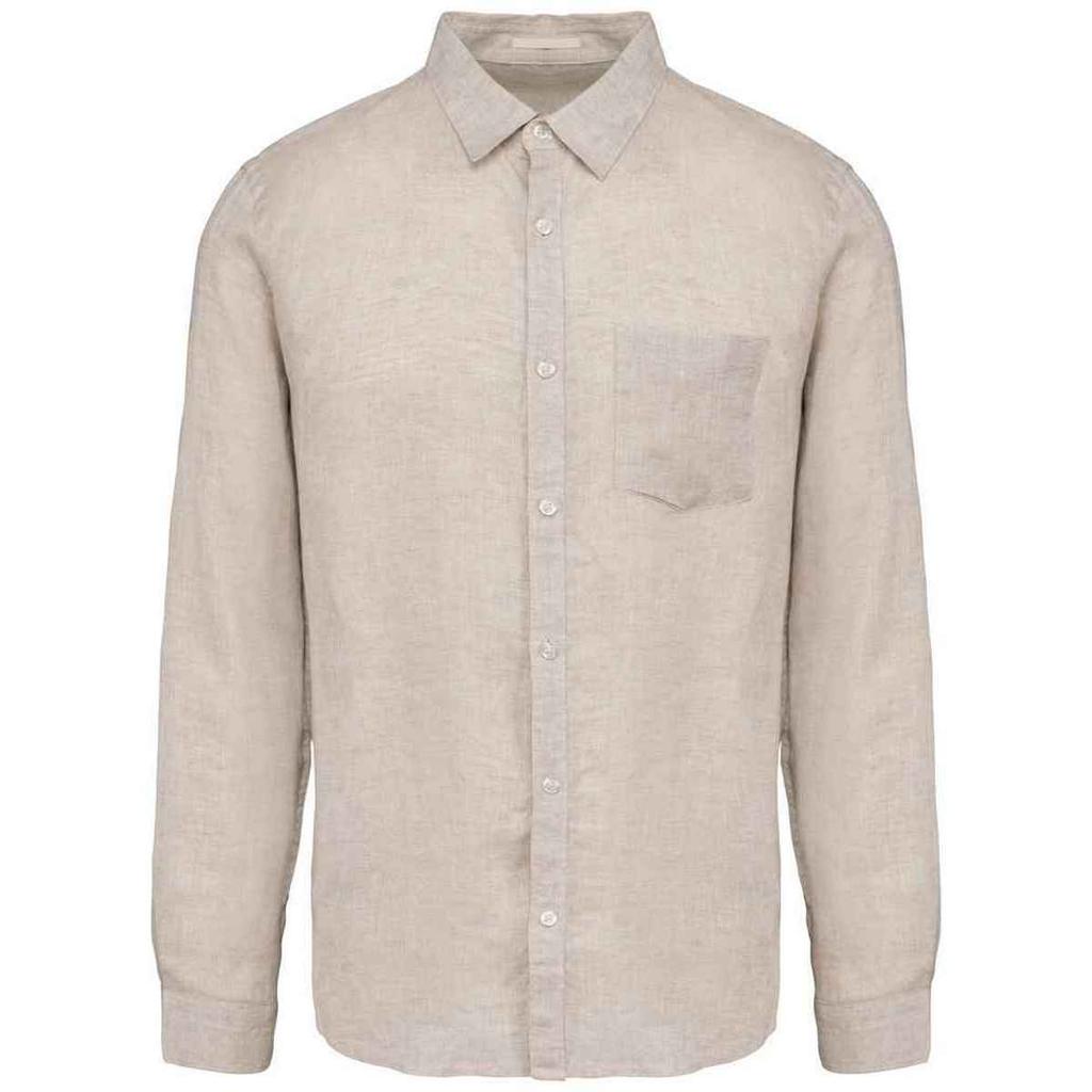 Spasso Mens Linen Long-Sleeved Shirt