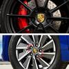 4pc Car Wheel Center Caps Rim Cap Logo Stickers Car Key chain For Porsche Cayenne Panamera Macan 911 Taycan Boxster Car Keychain