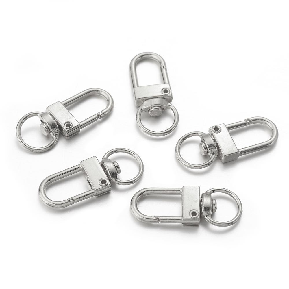 5pcs/Lot 32x12mm Gold Silver Plated Snap Lobster Clasp Hooks Jewelry Findings DIY Keychain Neckalce Bracelet Supplies Wholesale