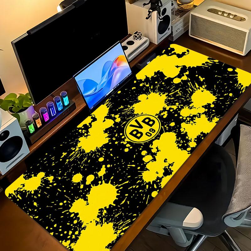 Borussia Dortmund Large Gaming Table Cushion Non-slip Laptop Tablet Big Mousepad XXL Mat Mini PC Playmat With Lock edge