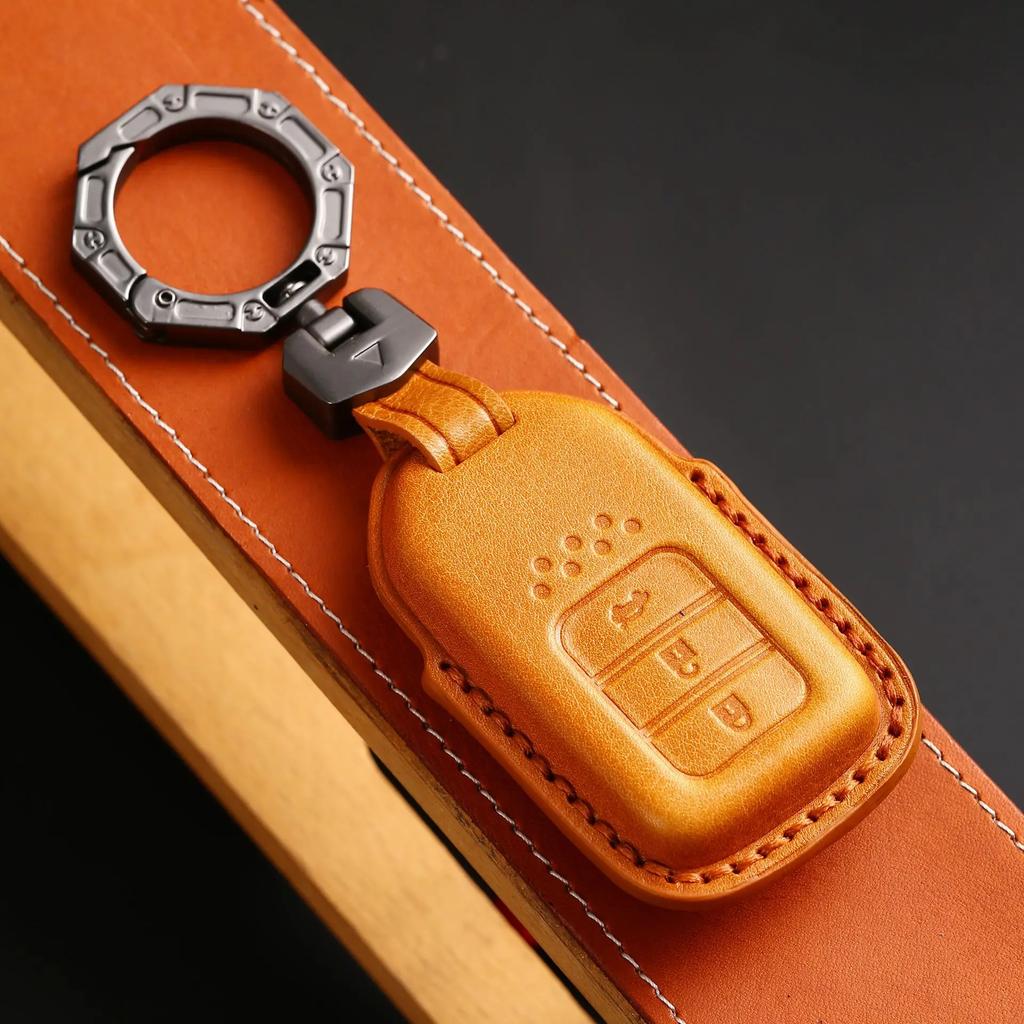 Leather Car Key Case Cover Shell For Honda Civic Accord Vezel Fit Crv Hrv Crz Hrv Polit Jazz Jade Stepwgn Elysion Pilot Odyssey