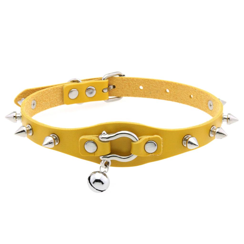 Collana girocollo nera borchiata Rivetto Borchia Punk Rock Campanellino Ecopelle Gotico Collare Donna Chocker Ragazze Harajuku Costume Gioiello Gotico