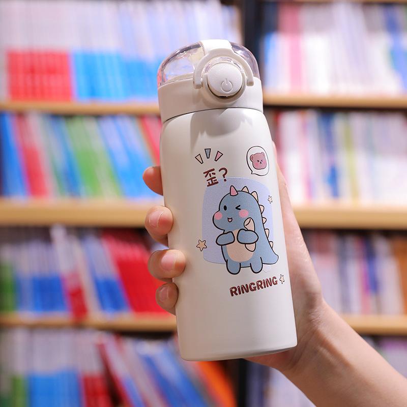 304 Stainless Steel Vacuum Cup Children's Straw Bounce Men's and Women's Student Portable Vacuum Insulated Water Cup
