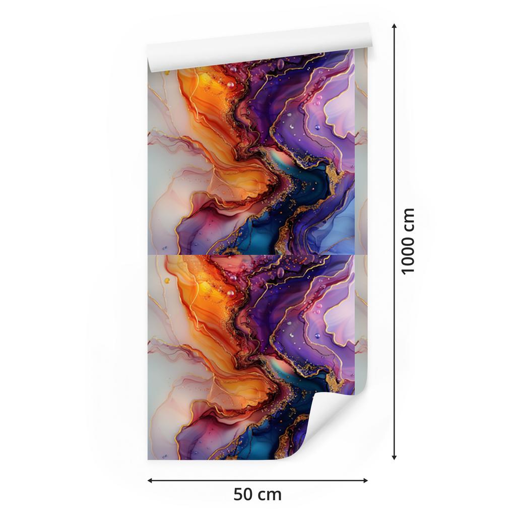 Ink Red and Purple Wallpaper for Living Room and Bedroom 50x1000