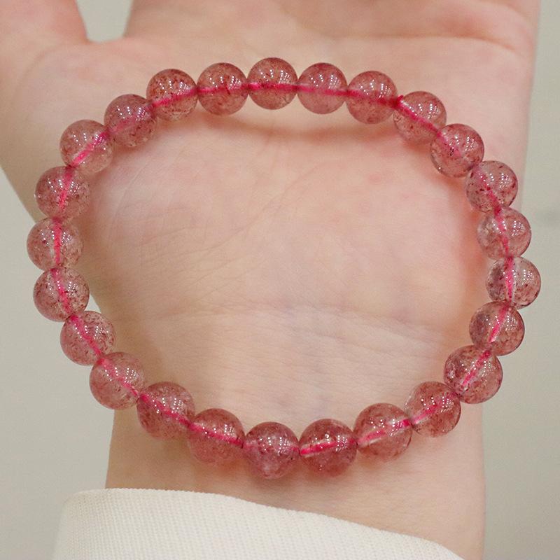 

Natural crystal bracelet strawberry crystal bracelet. Bangles Women Fashion Jewelry accessories Gift