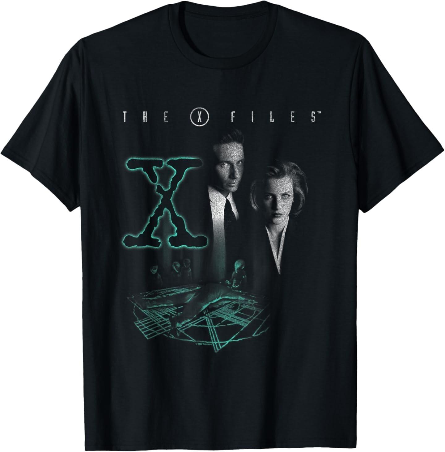 The X-Files Mulder & Scully Glowing Logo Vintage 90 s TV T-Shirt S разноцветный