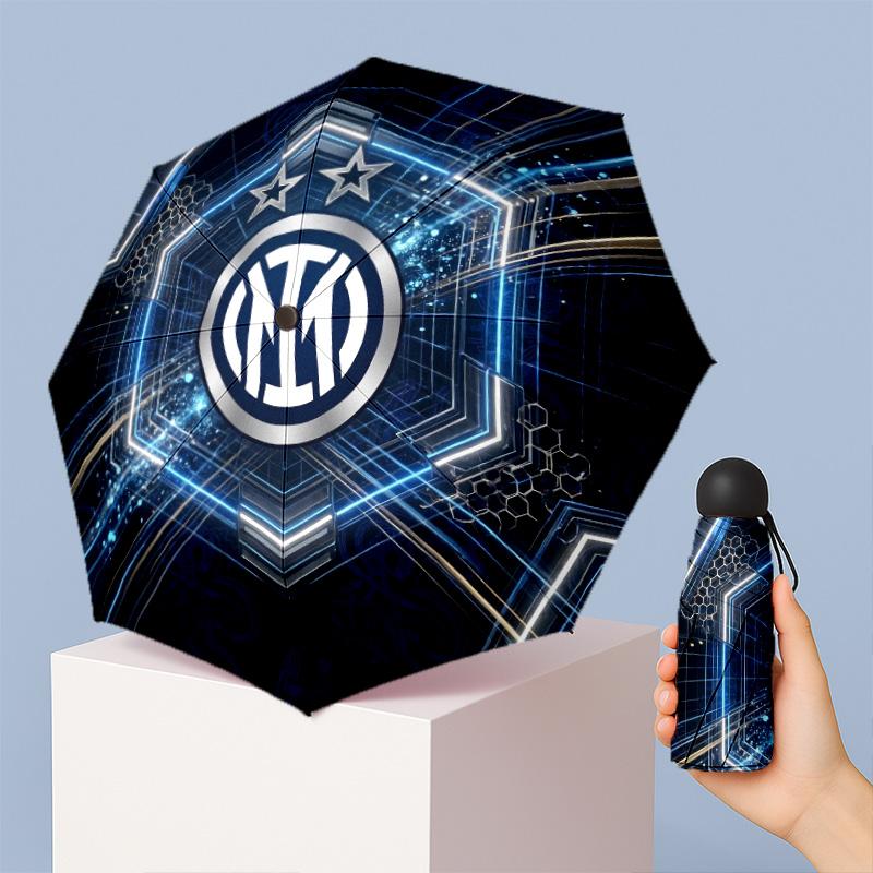 Borussia Dortmund Pattern Printed Mini 5 Folds 8 Ribs Compact Umbrella Windproof Waterproof Lightweight Portable Folding
