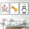 Moderne Cartoon Tier Fuchs Elefant Bär Nordic-Stil Kinderzimmer Dekorative Malerei Hängende Malerei Leinwand Wand Kunst Spielzeug
