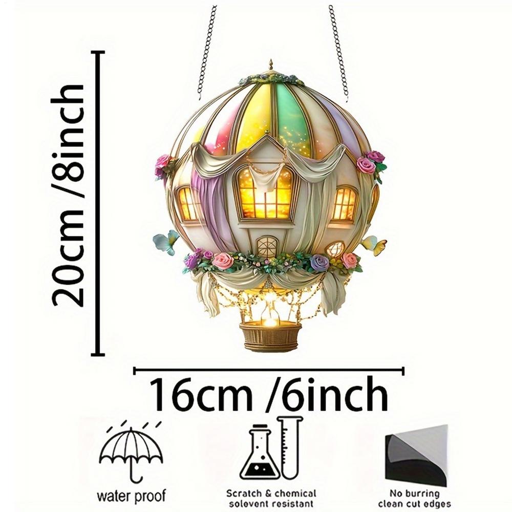 2D Flat Acrylic Hot Air Balloon Light Catcher Celebration Window Hanging Sun Catcher Home Decoration