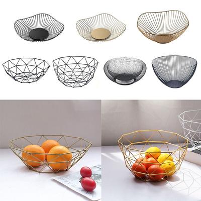 High Quality Black Gold Iron Fruit Basket Metal Home Storage Sundries Oragnization Plate Multi-sizes Kitchen Tool Kitchen