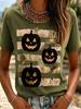 Fashion Women Retro Creative Halloween Print T Shirt Funny Casual O-neck Short Sleeves T-shirt Summer Female Tee Shirt Halloween Limited Edition