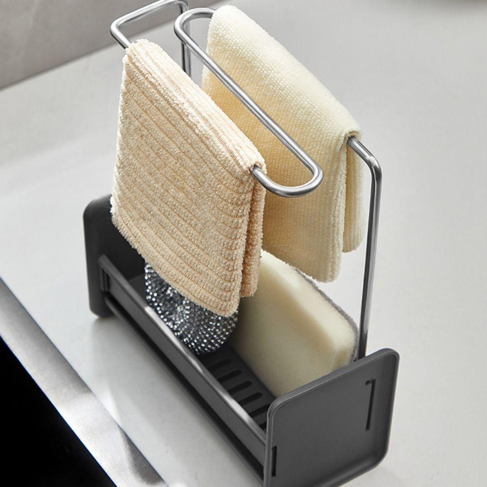 New Plastic Kitchen Sink Drain Rack Multipurpose Stable Sink Shelf Durable Dishcloth Towel Rack Kitchen