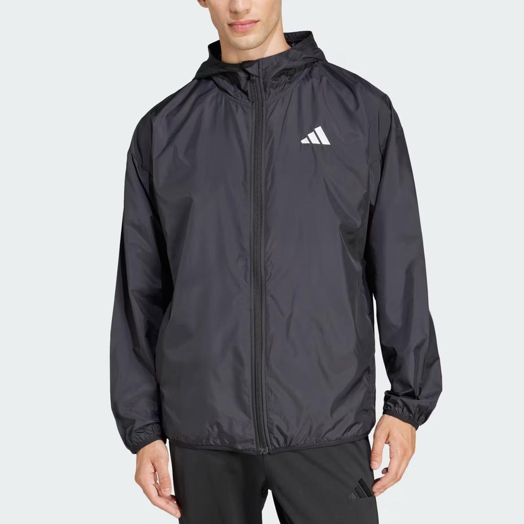 Adidas ESSENTIALS Sportswear Rompevientos Big Logo Tejido Jackets & Coats Men's Black/White JF3687