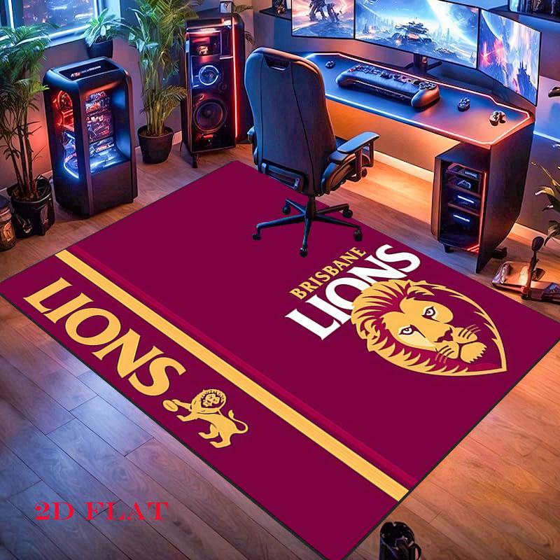 Brisbane Lions Carpet Rug for Living Room Bedroom Home Sofa Decoration,Kids Play Nonslip Floor Mat