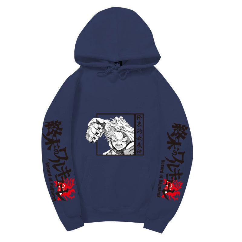 Record of Ragnarok Thor Manga Hoodie Vertikaler Japanischer Chinesischer Text Drachenprint Anime Pullover Sweatshirt