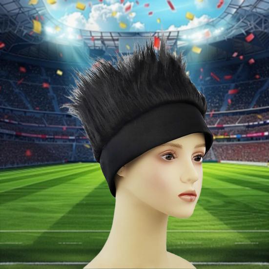 Hairy Costume Headband Empty Top Design Headband Wig Decor Elastic Soft Headgear Ball Fan Hair Accessory