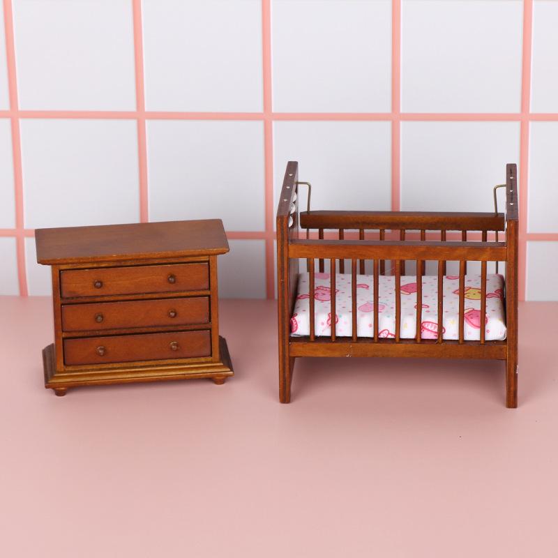 1 Set Miniature European Bedroom Furniture 1:12 Dollhouse Kitchen Scene Cooking Table Sink Cabinet Model Toy Dolls Accessories