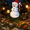 Christmas Garden Stakes LED Lighted Festival Signs Santa Holding Lantern Design Christmas Snowmen Decorations for Garden Yard