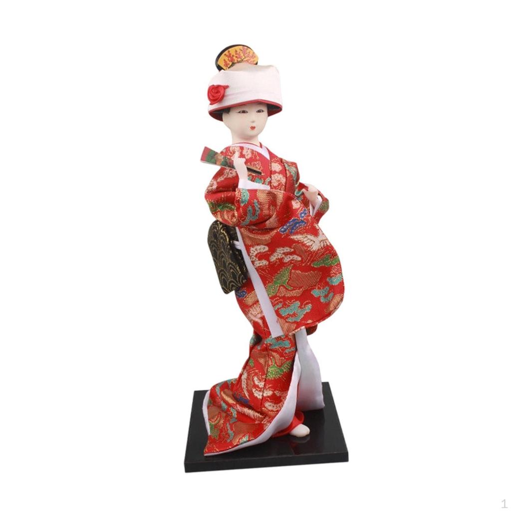 11,81'' Boneca Kimono Japonesa Figura Geisha Asiática Tradicional Oriental, Senhora