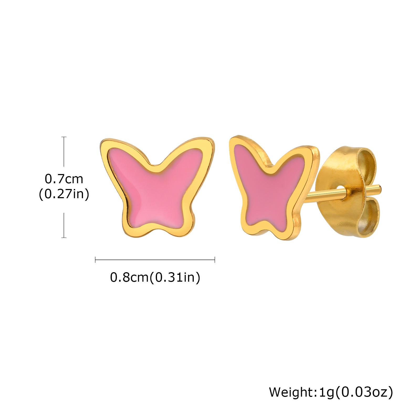 2 pcs Stainless Steel Multicolor Enamel Quicksand Cute Butterfly Charms For Necklace Pendants DIY Jewelry Making