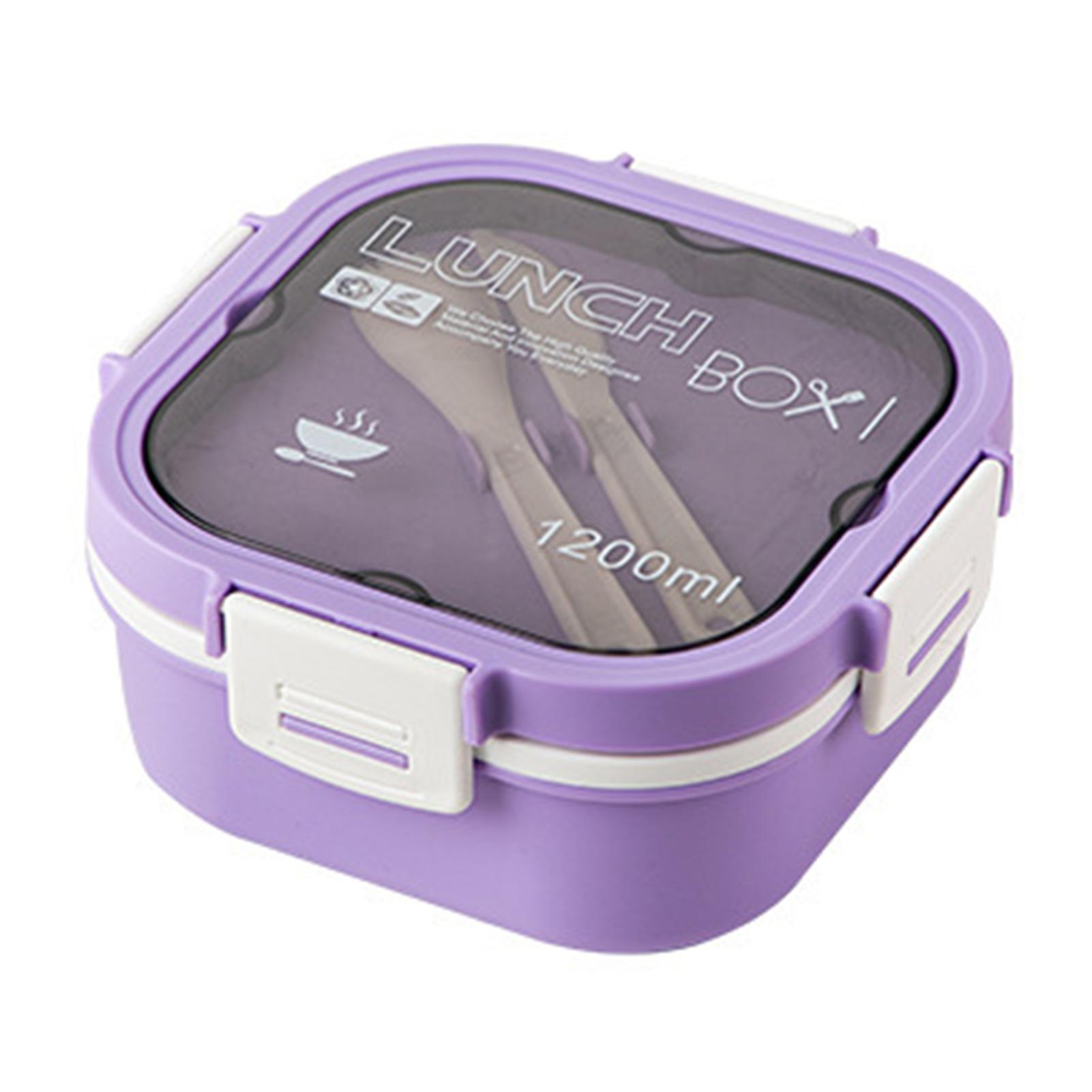

Портативный ланч-бокс, контейнер для еды большой вместимости, пригодный для микроволновой печи, с отделениями для офисных работников, герметичный салатник для пикника High фиолетовый