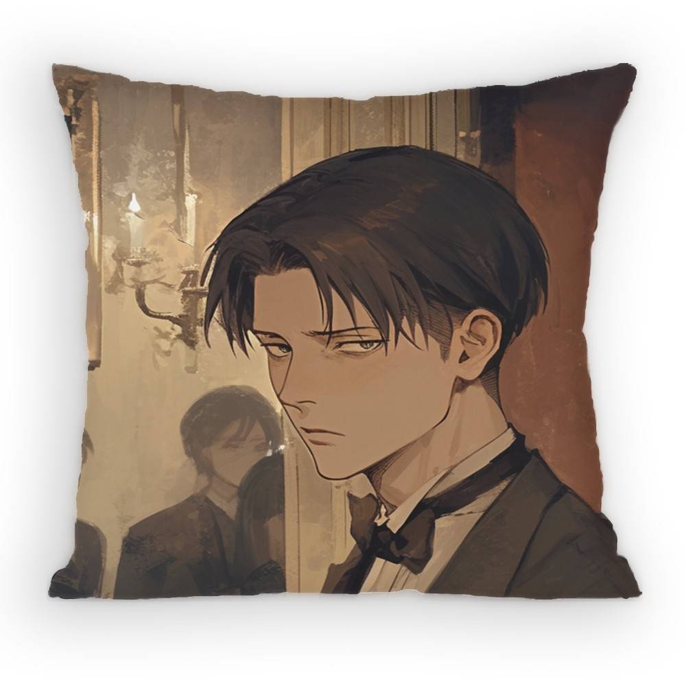 Attack On Titan Levi Ackerman Pillow Case Antidustmite Pillowcase Invisible Zipper Silky Short Plush Sofa Cushion Cover