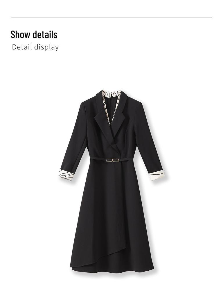 Intellectual Commuting Smart Formal Dress with Detachable Collar - Early Autumn Collection