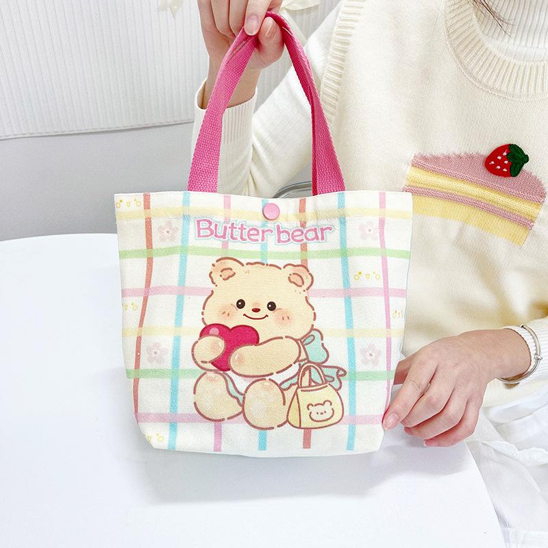 New bag wind butter bear canvas bag cute canvas bag portable daily storage woman