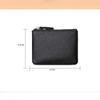 Black Genuine Leather Coins Purse Men Women Mini Zipper Wallets Small Purses Female Purses Casual Card Holder Key Storage Bag