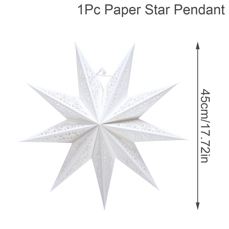 30-75cm Hollow Star Hanging Pendant Eid Mubarak Christmas Ramadan Decoration 2025 Islamic Muslim Party Decor Ramadan Kareem Gift