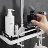 Bathroom Shower Storage Rack Organizer No Drill Lifting Rod Shower Head Holder Shampoo Tray