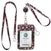 [Laotangjia] Cute Double-Sided Pass Case with Reel, Stretchable Strap, 5-Card Holder, Slim Design, Vertical ID Card Holder, Employee ID Card Case,