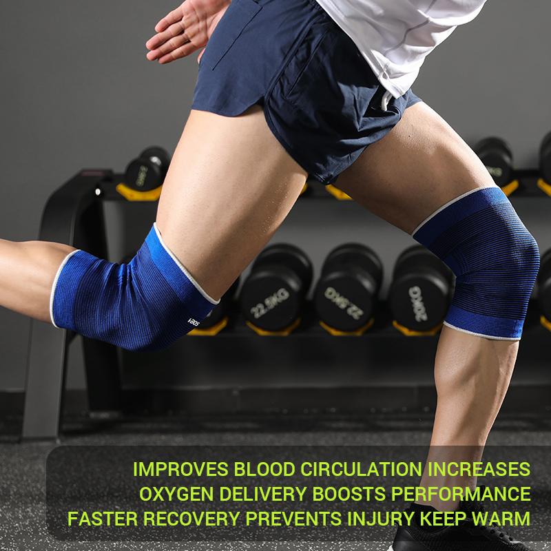 Vbosi 2PCS Elastic Knee Support Sleeves One Size For Men Women Running Basketball Sports
