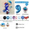 Astronaut Rocket Balloon Blue Space Theme 32inch Number Balloon Set Birthday Party Decoration Children's Baptismal Balloon Gifts