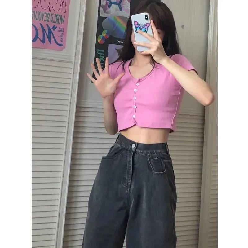 High Waist Stretch Jeans Women's Loose Long Denim Trousers Large Size Wide-leg Jeans Pants Spring and Autumn Casual Straight Denim Pants