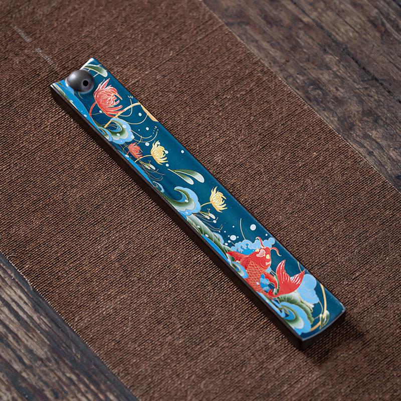 Enamel Ceramic Incense Holder: Antique Style Cloisonné Sandalwood Burner for Tea Ceremony and Home Decor.