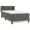 VidaXL Lit à sommier tapissier avec matelas Gris foncé 100x200 cm - Modèle 3127596
