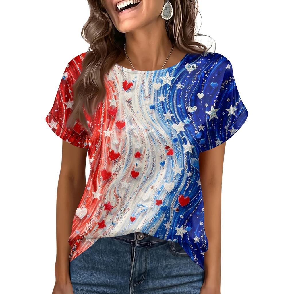 Damska Modna Casualowa Vintage Bluzka z Nadrukiem