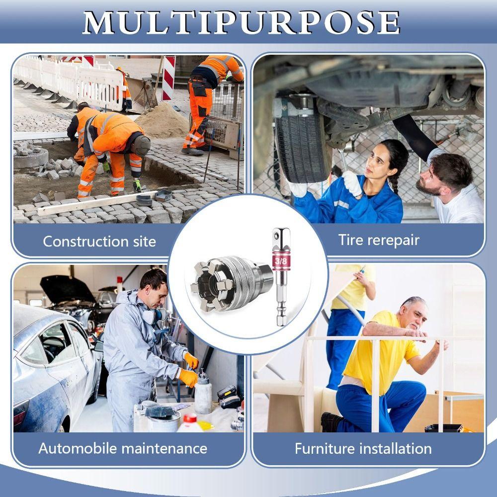 Single-Hand Operation Adjustable Socket Wrench Set Multi-Function Socket Adapter Automotive