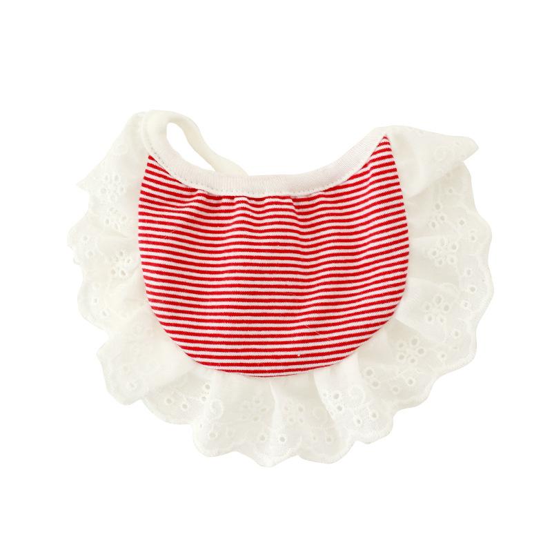 Cat Saliva Towel Cute Lace Bib Plaid Dog Saliva Towel Ins Pet Bib Pet Saliva Towel