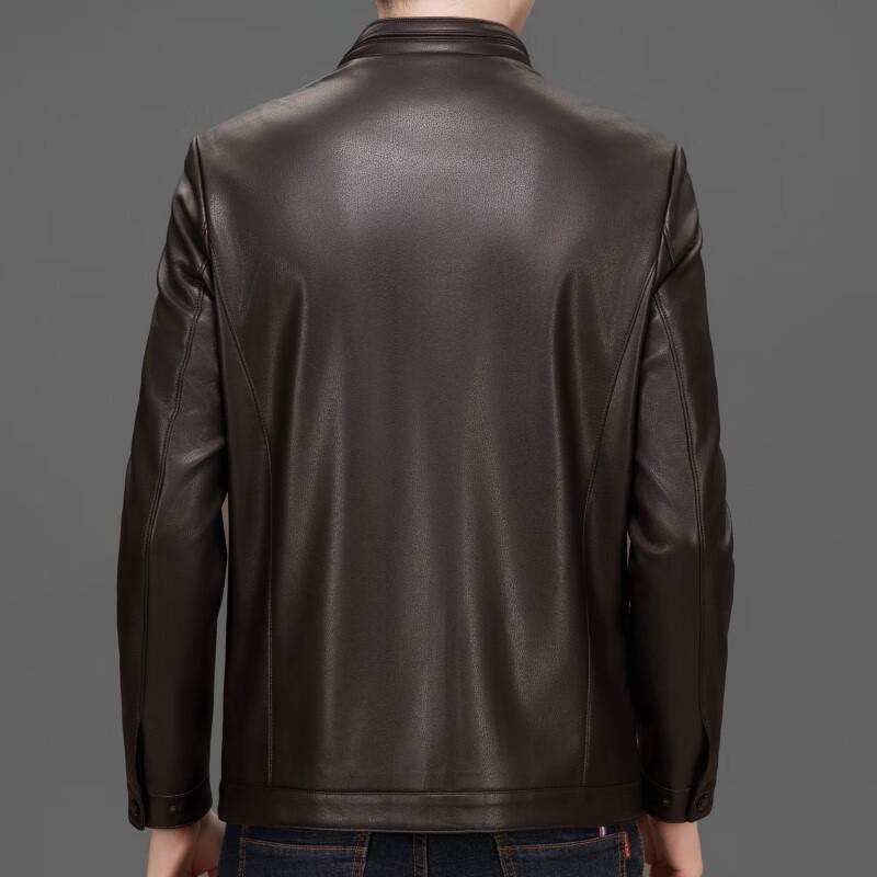 Men's Stand Collar Faux Leather Jacket