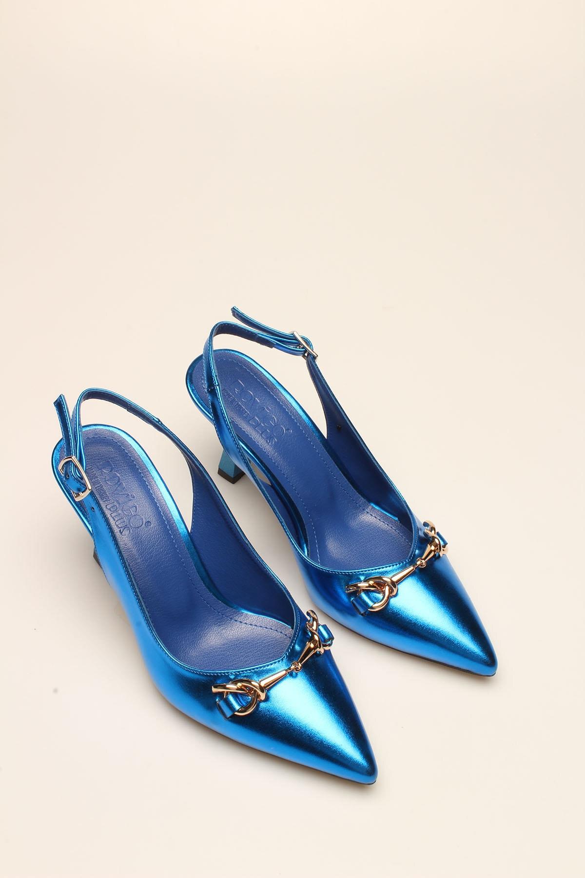

Жіночі модні класичні високі підбори Saks Heels з металевою пряжкою 36
