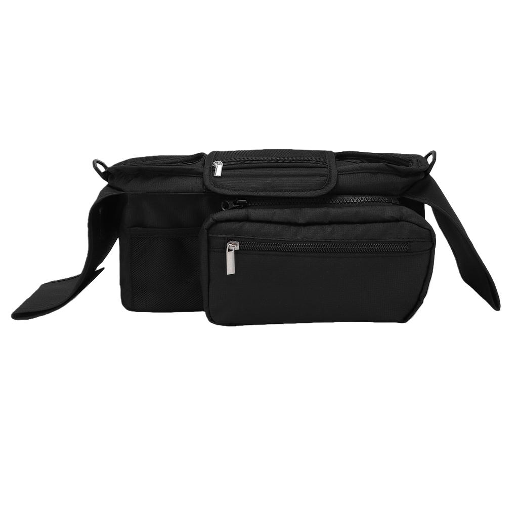 Stroller Organizer Bag Multiple Pockets Adjustable Shoulder Strap Oxford Fabric Stroller Accessories Pouch