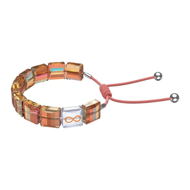 Swarovski Letra Adjustable Bestie Bracelet Orange Rhodium Plated Bracelet Women s 5615002 оранжевый
