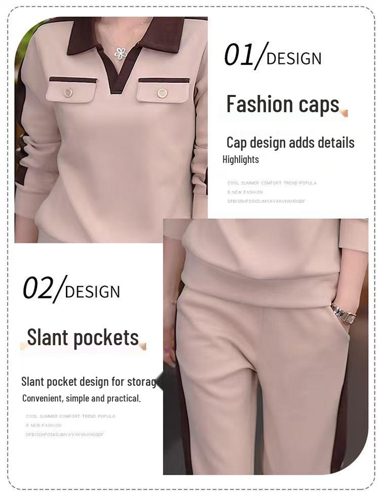 2024 Women's Slim Fit Sports Suit: Fashionable Spring & Autumn Casual Two-Piece Long-Sleeve Sweater Set