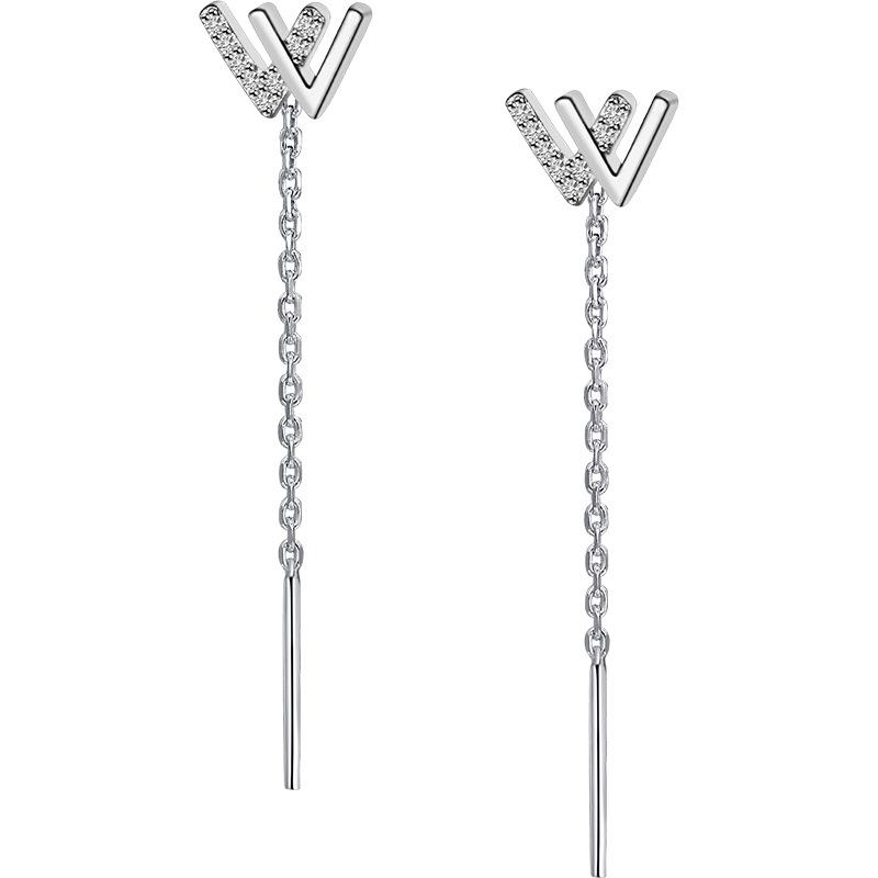 Boucles d'oreilles Banyan Tree Argent S925 'W' pour femmes - Design de niche élégant Tendance 2022