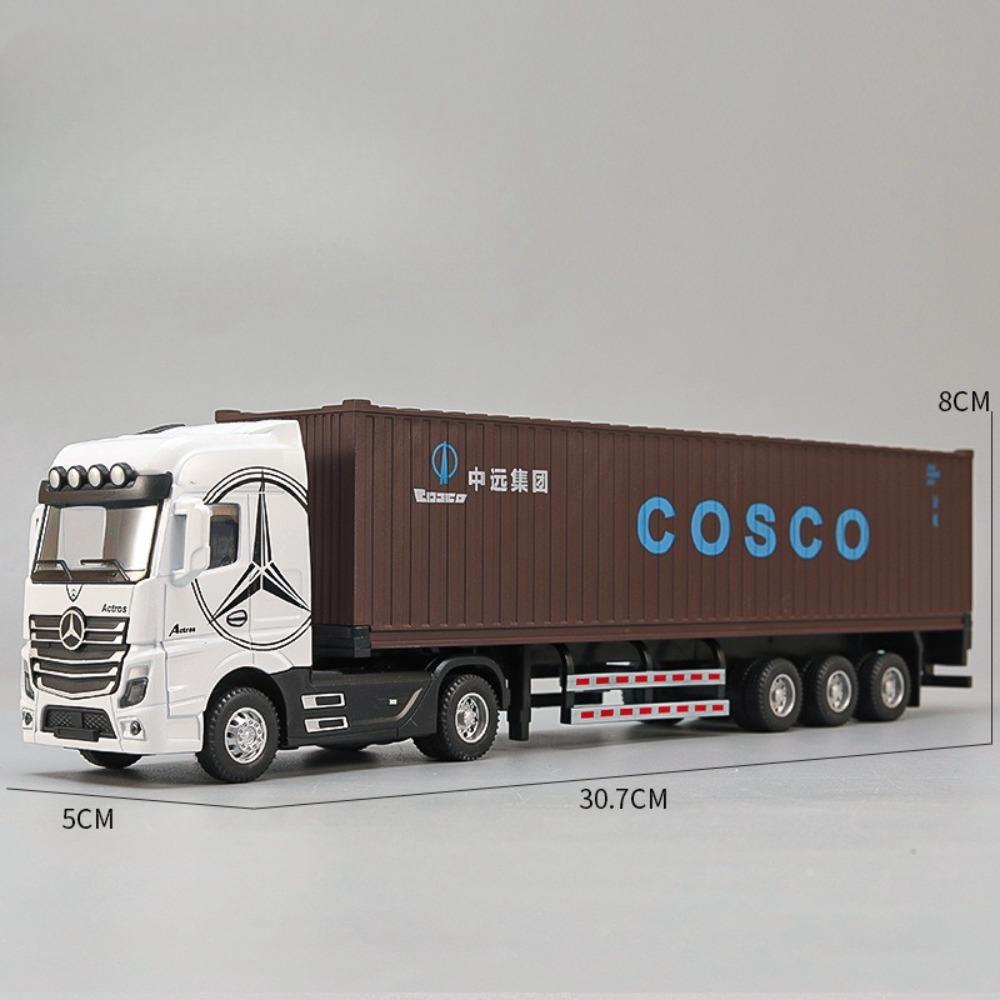 1:50 Amerikanischer Anhänger Transportfahrzeug Diecast Legierung Vorderteil Container LKW Modelle Spielzeug Ton Licht Autos für Jungen Weihnachtsgeschenke