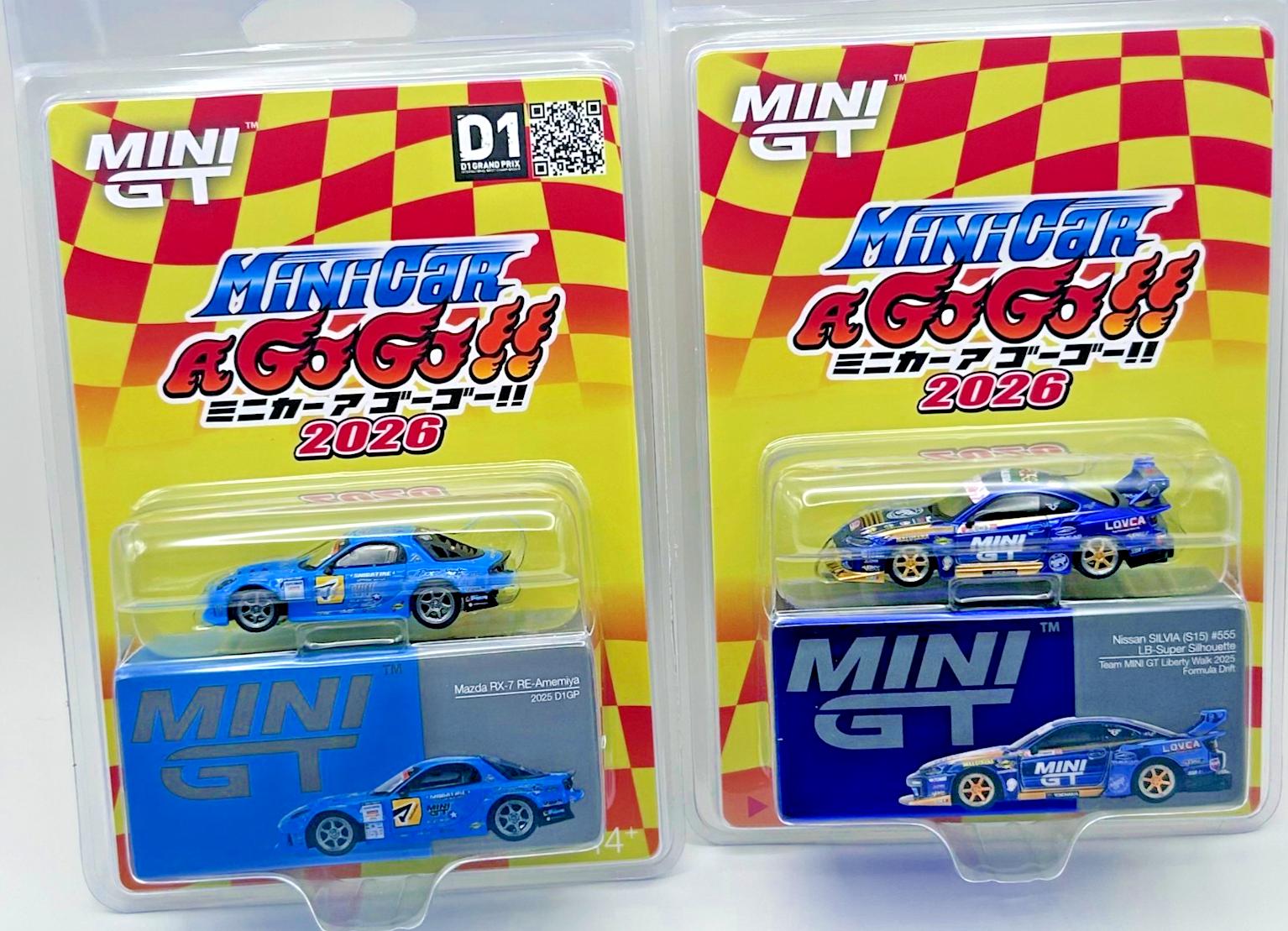 MINI GT Minicar Go 2026 S15 Silvia RX-7 RE Amemiya 2 Car Set Japan Limited