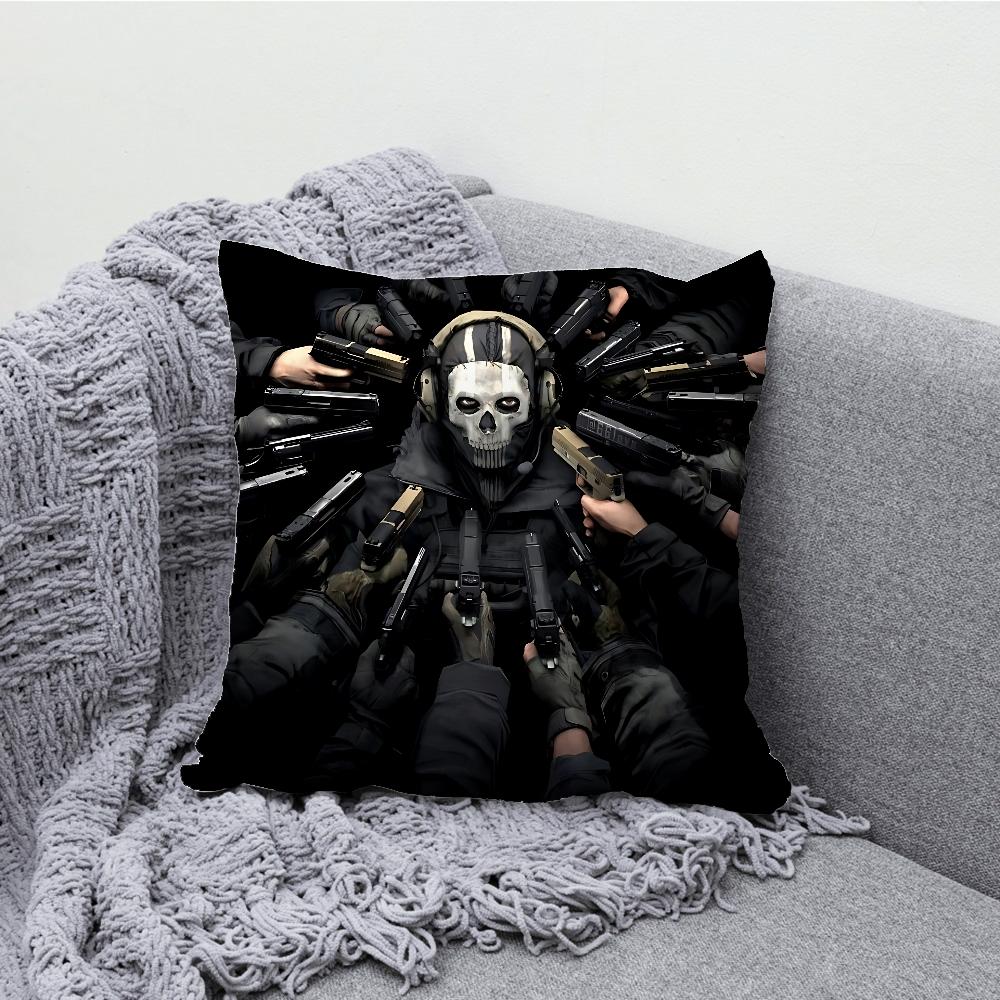 COD Call Of D-Duty Ghost Pillow Case Soft Cushion Cases for Farmhouse Sofa Decor Home Decorations and Protector Pillow Case