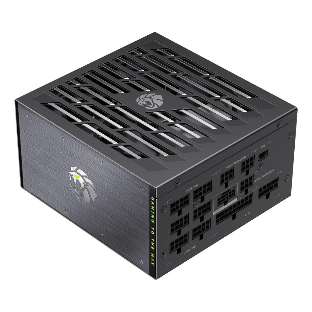 GAMEMAX LION CORE 1000W 80+ Platinum Full Modular Power Supply Unit, ATX3.1PCIe5.1 Compatible, 12V-2x6 Connectors, RGB Lighting, RTX 4050 Compatible,